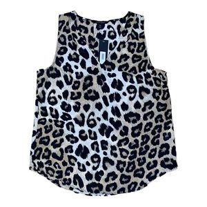 Banana Republic Women’s Leopard Print Sleeveless V-neck Chiffon Top | Size XS